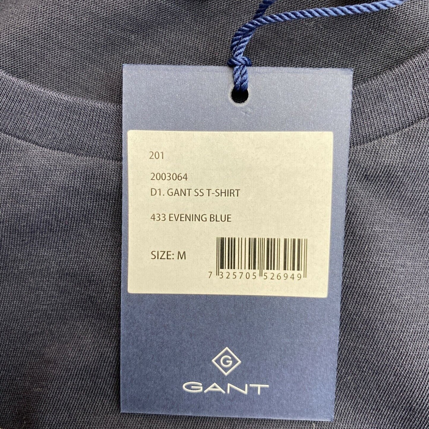 GANT Navy Blue Logo Crew Neck T Shirt Size M