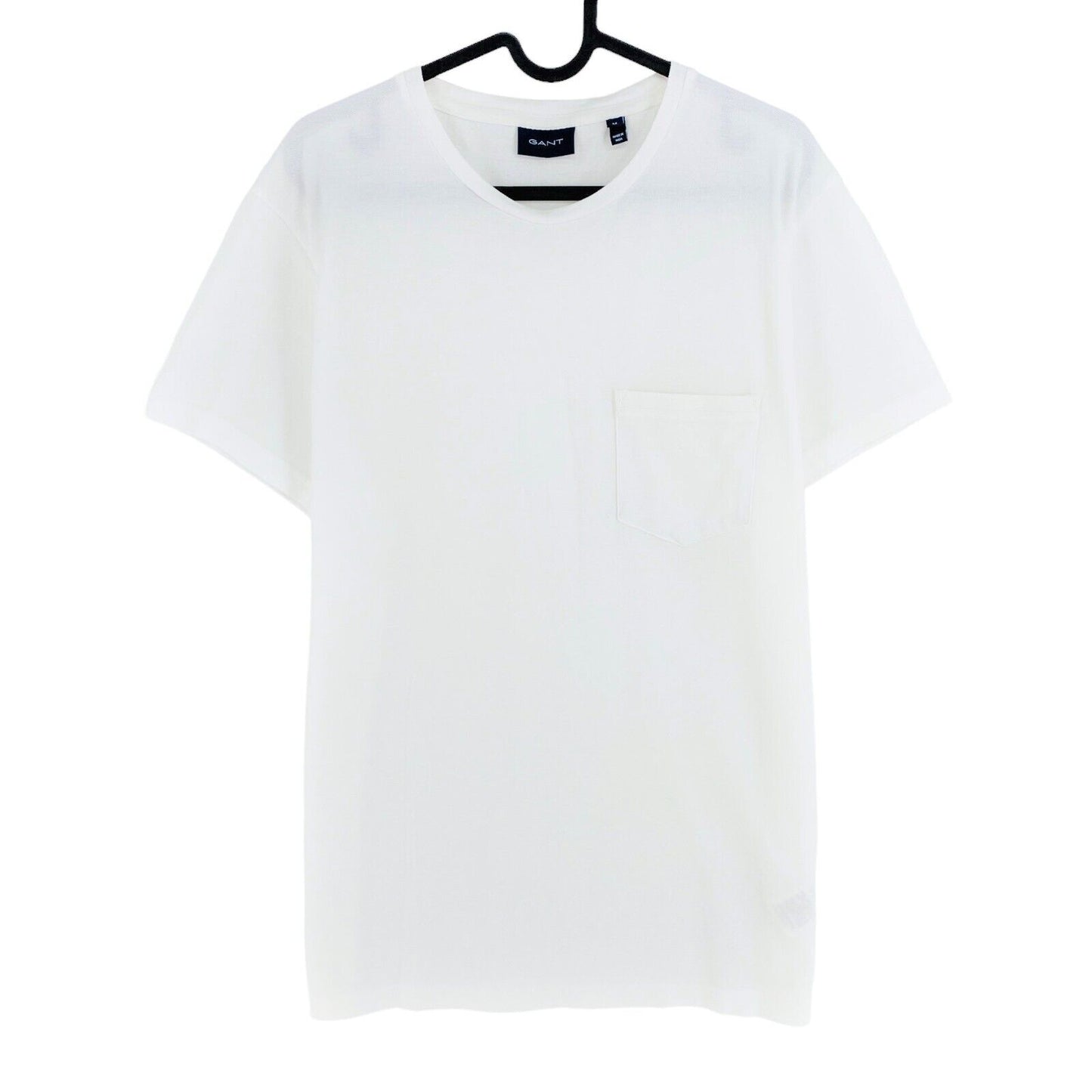 GANT White Pique Crew Neck T-Shirt Size M