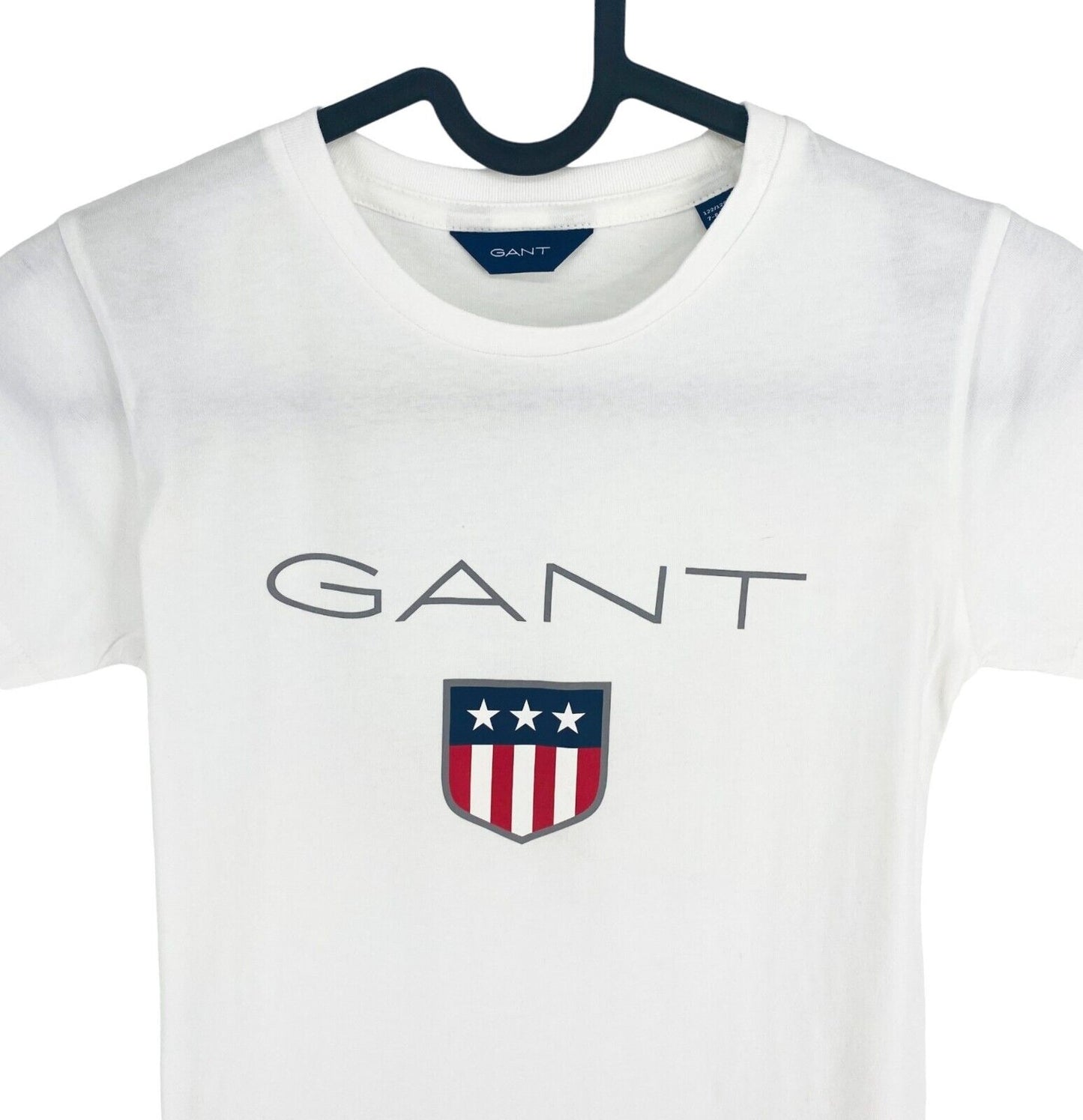 GANT Boys White Retro Shield Crew Neck T-Shirt Size 7-8 Years 122/128 cm