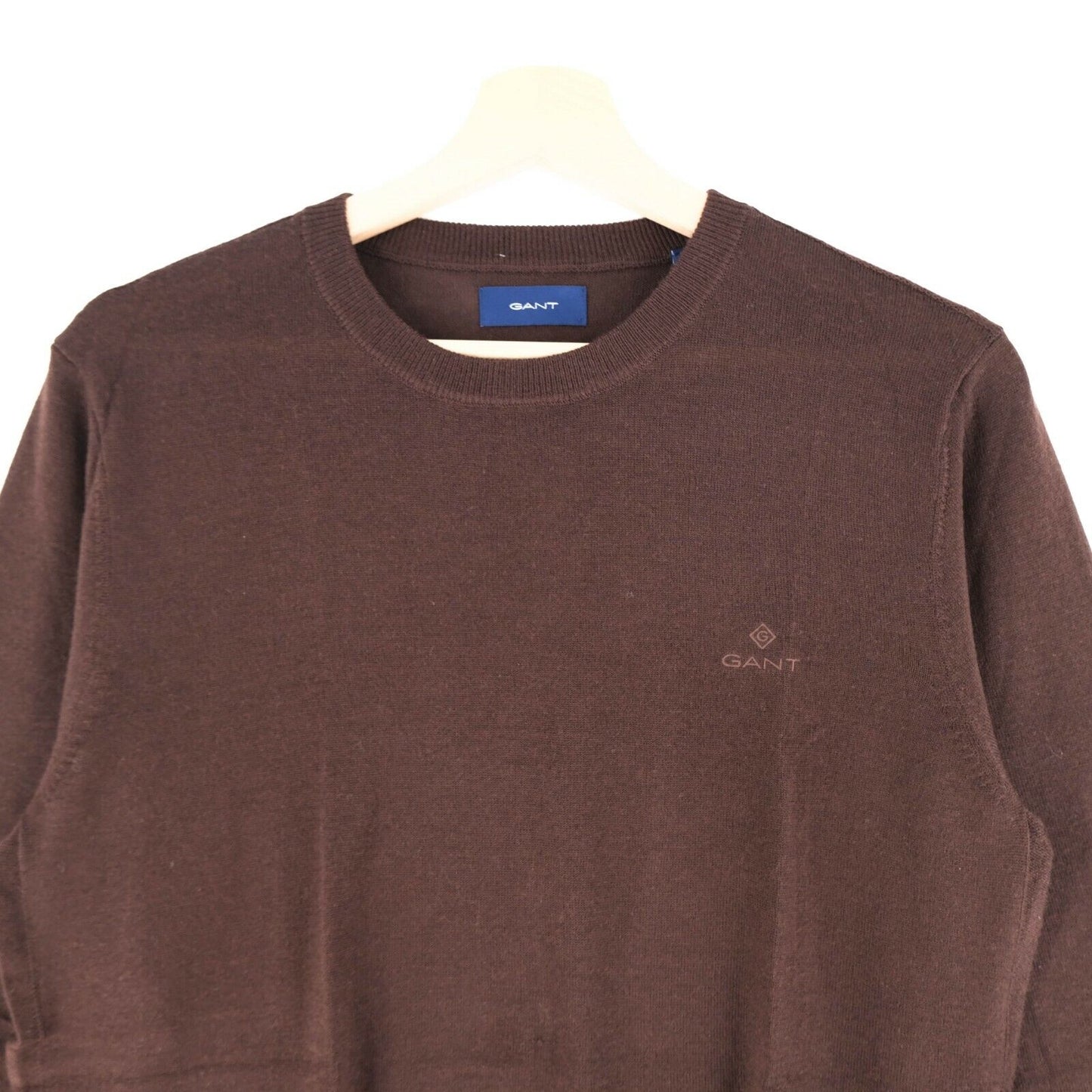 GANT Brown Crew Neck Fine Merino Wool Jumper Sweater Top Size S