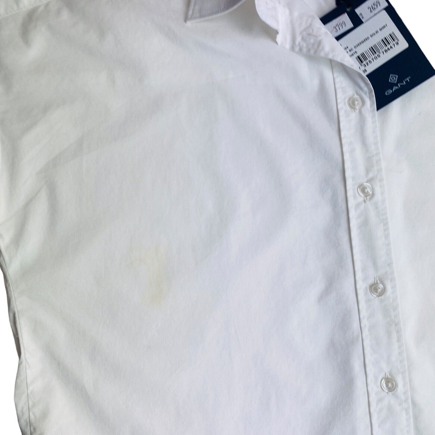 GANT White Tech Prep Broadcloth Oversized Solid Shirt Size EU 36 UK 8 US 6