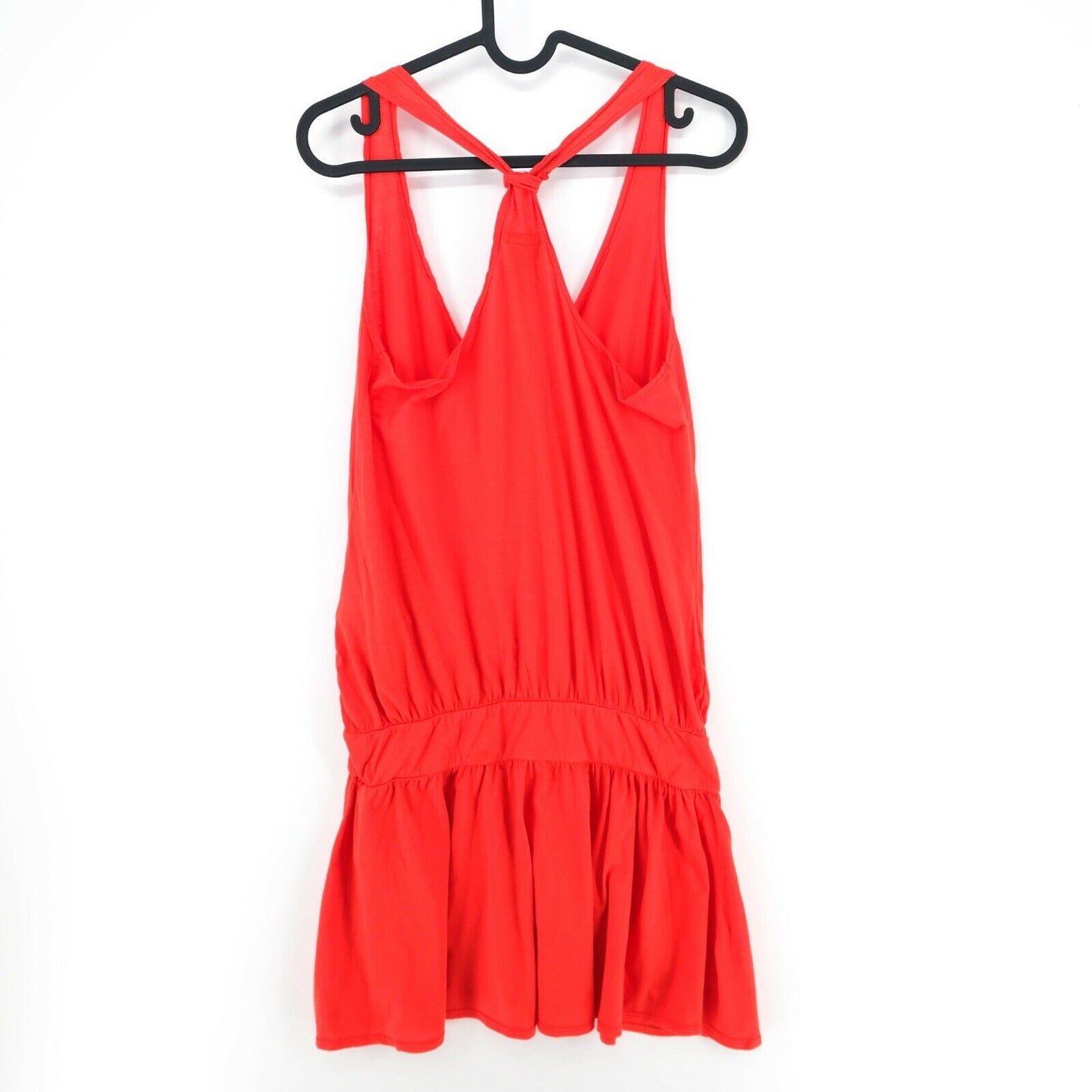 COLCCI Red Pleated V Neck Sleeveless Dress Size S M