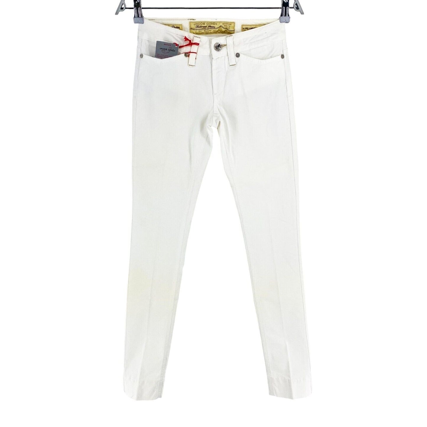 JACOB COHEN Women 753 White Slim Jeans Pants W25 L32 Made In Italy