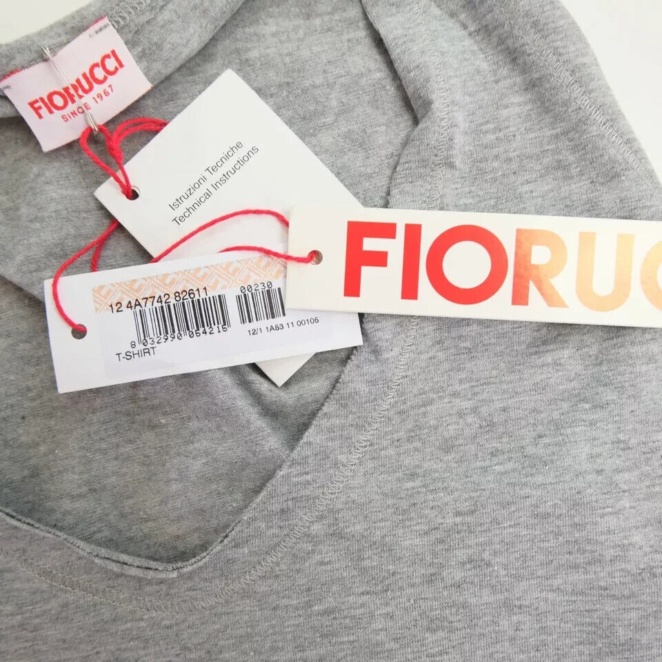 FIORUCCI Women Grey V Neck Tank Top T Shirt Size M