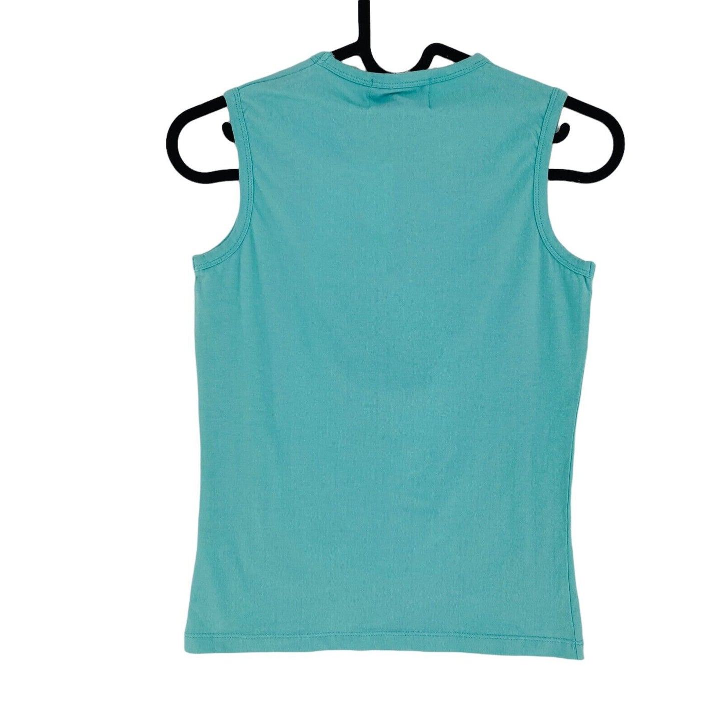 Vintage 55 Turquoise Blue Cotton Blend Sleeveless Round Neck Tank Top Size 1 / S