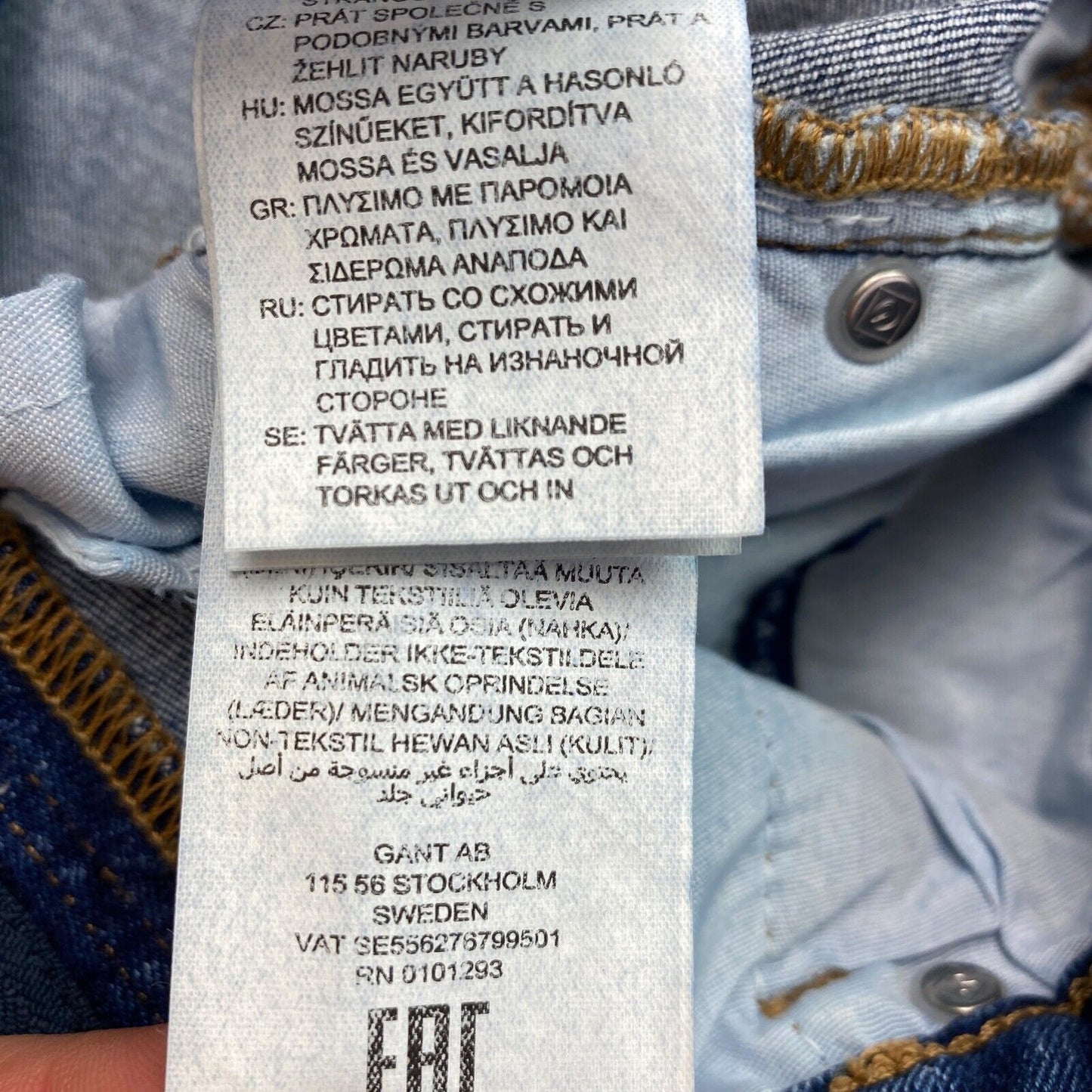 GANT – Farla – verkürzte Slim-Jeans in Blau, Größe W29