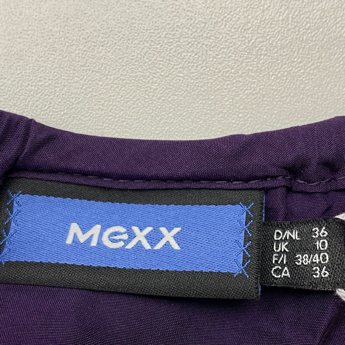 MEXX Violet 100% Soie Col en V Top Blouse Taille EU 36 40 UK 10 14 US 6 10