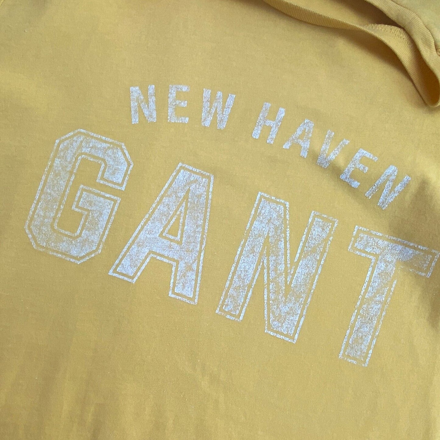 GANT Men Yellow Logo Crew Neck Short Sleeve T Shirt Size L