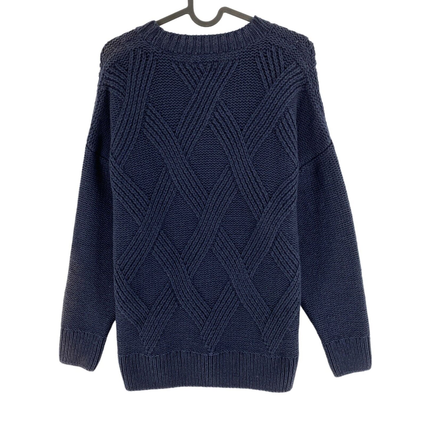 GANT Bleu marine graphique câble tricot ras du cou pull pull taille M