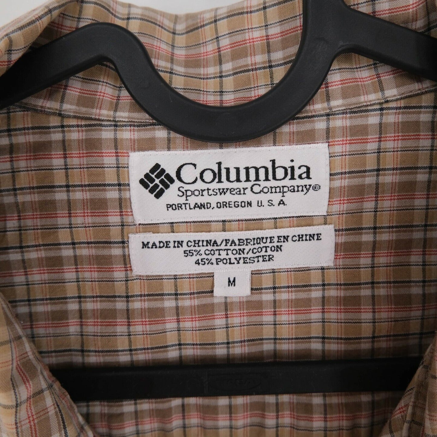 Columbia Brown Check Print Short Sleeves Shirt Size M