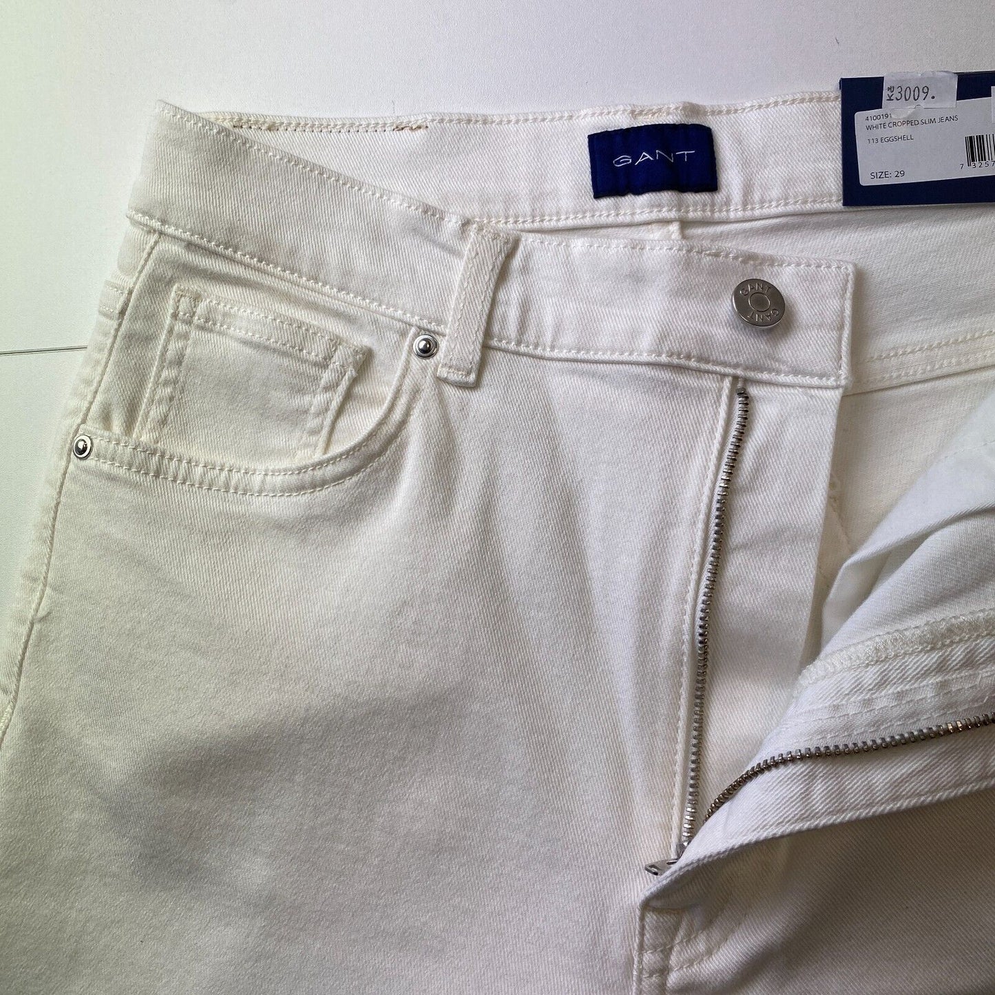 GANT Women White Slim Fit Cropped Jeans W29 L28