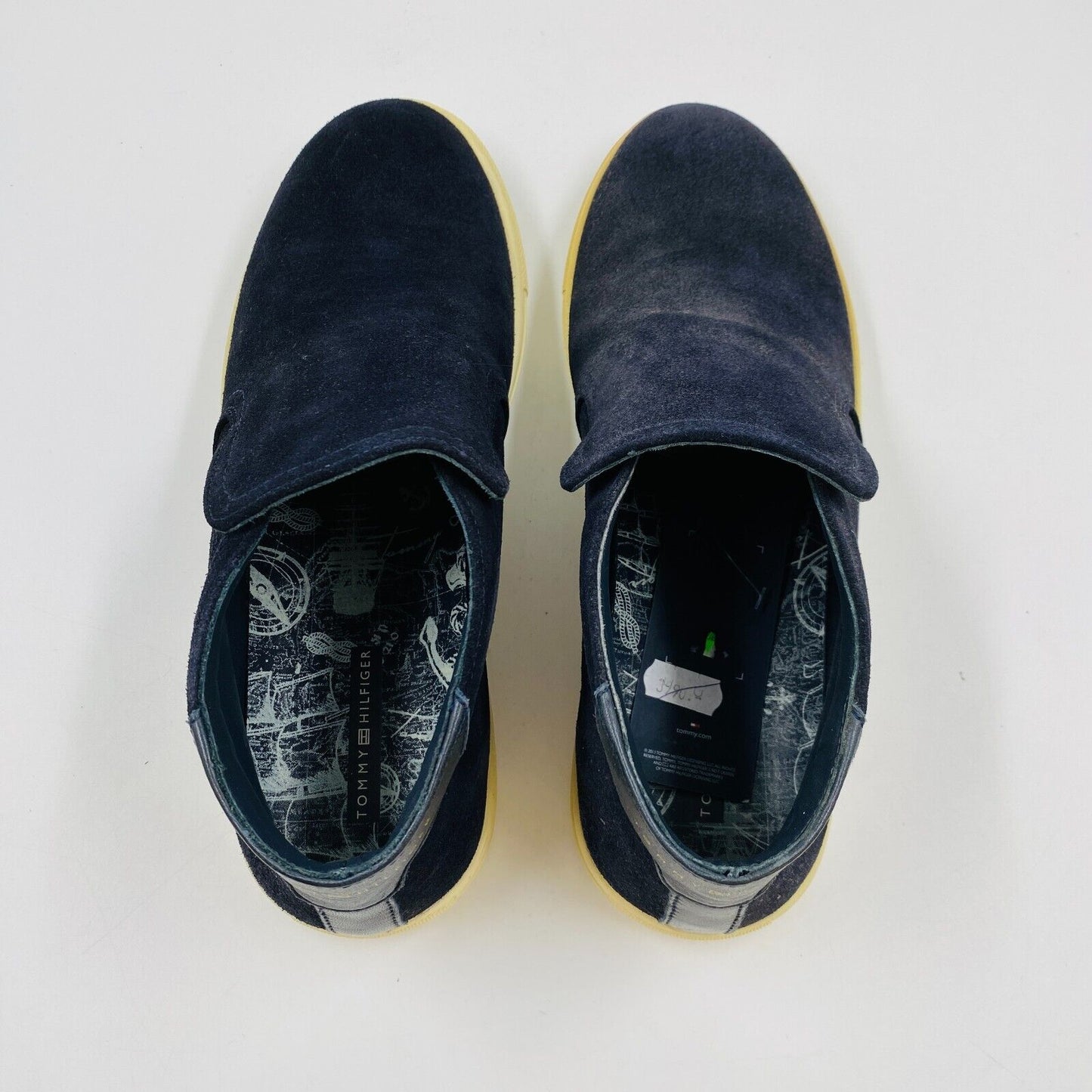 Tommy Hilfiger Mens Navy Blue Suede Leather Slip On Shoes EU 42 US 9 UK 8