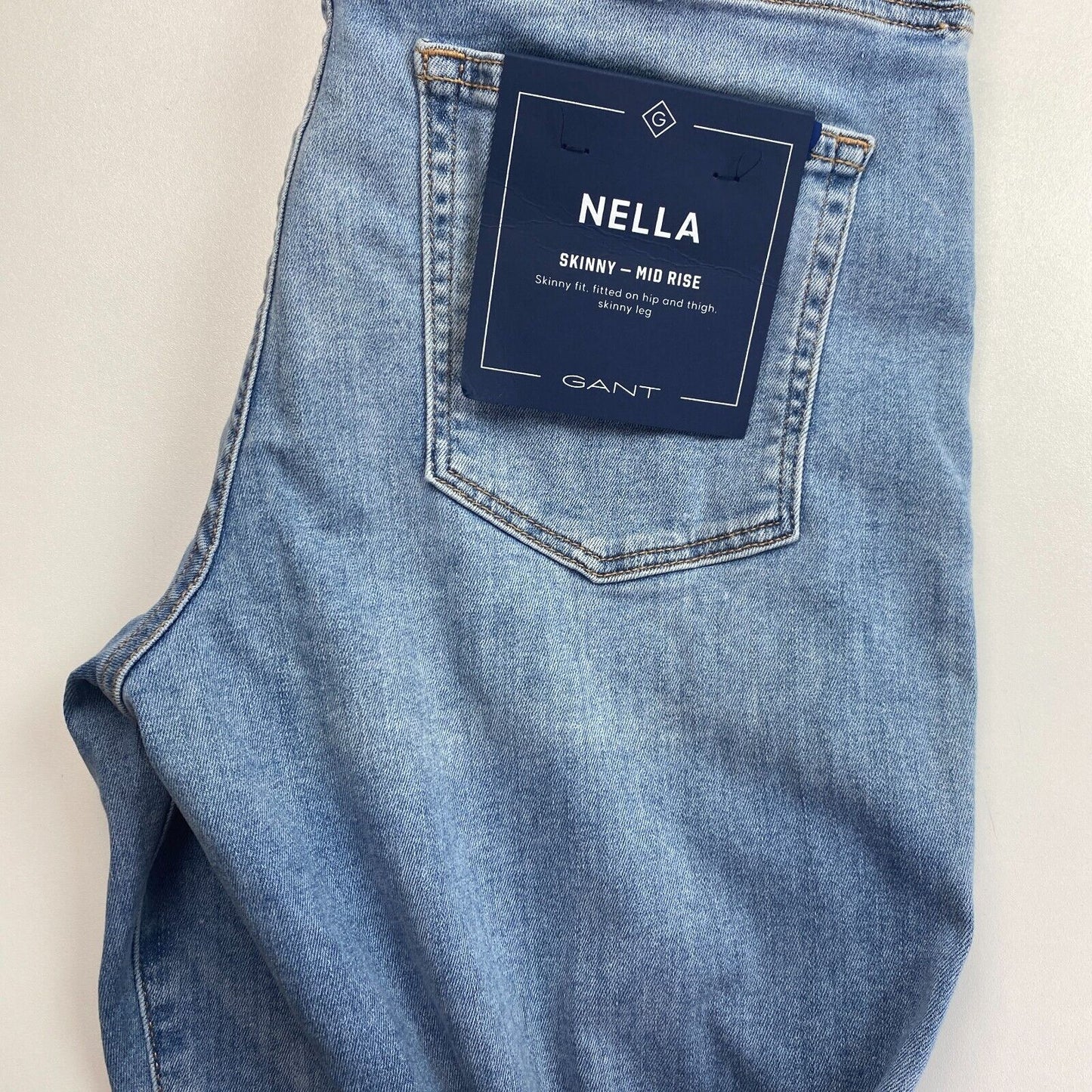 GANT NELLA Damen Hellblaue Röhrenjeans Größe S