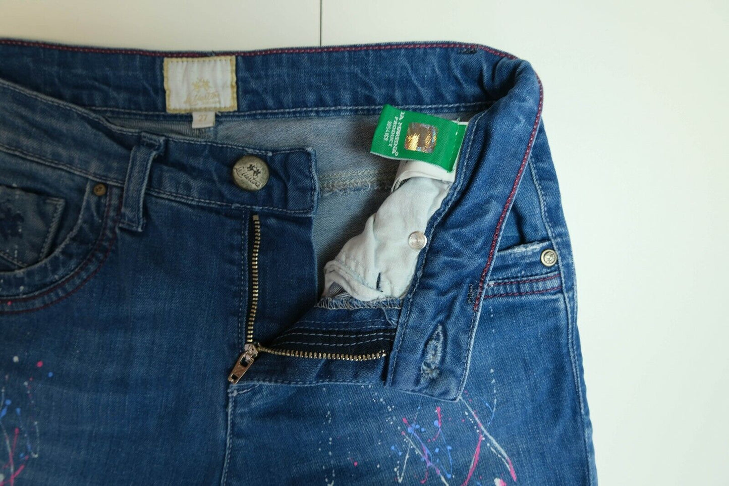 LA MARTINA Blue 5 Pockets Stretch Jeans Size W27 L31