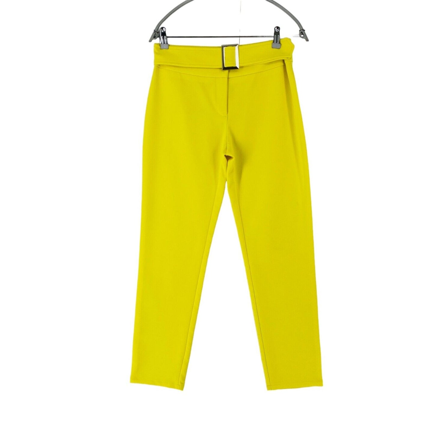 RINASCIMENTO Women Yellow Regular Fit Belted Dress Trousers Size M W29