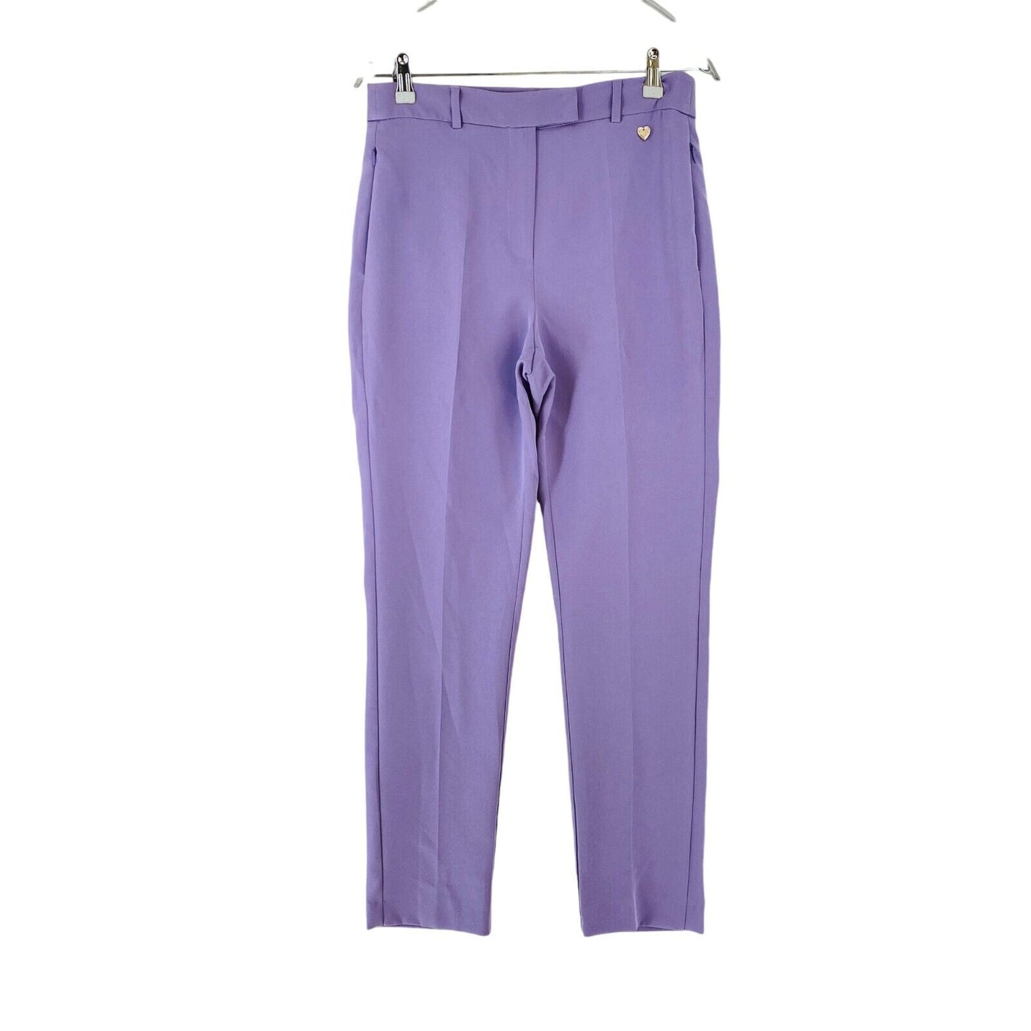 MOTIVI Women Purple Slim Fit Dress Trousers Size IT 44 EU 40 UK 12 US 8 W28