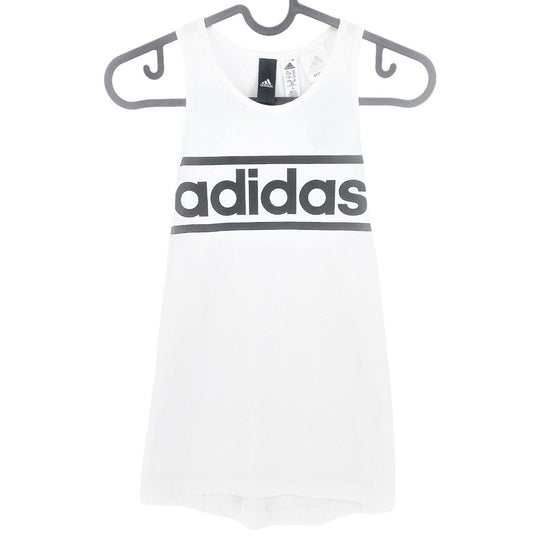 Adidas White Logo Crew Neck Tank Top Size 11 - 12 Years