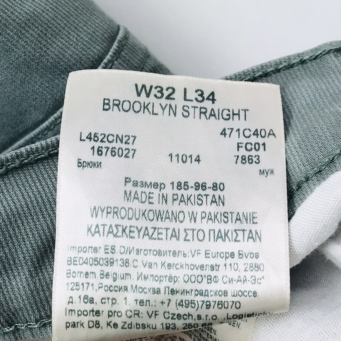 Lee BROOKLYN Grey Stretch Regular Straight Fit Jeans Size W32 L32