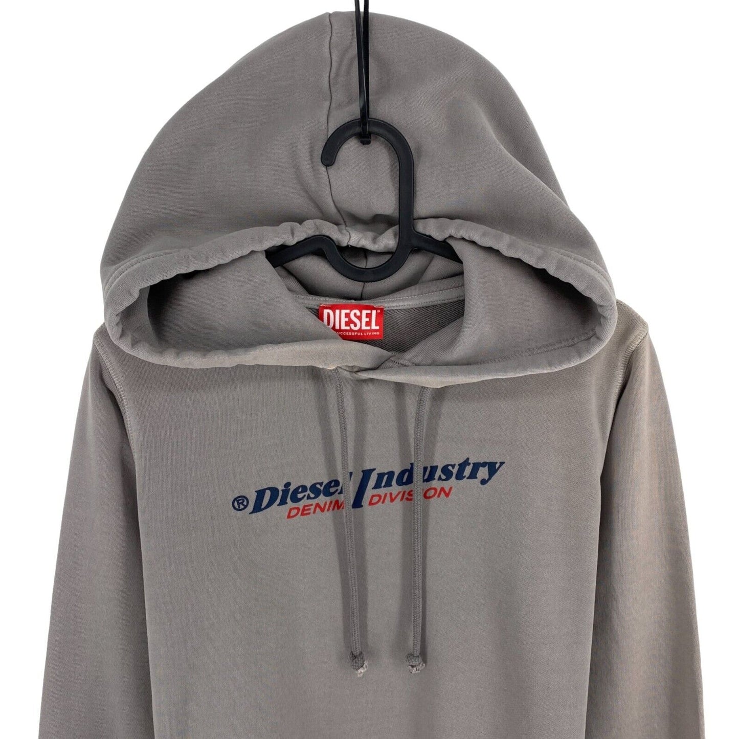 DIESEL Grey IND Logo Hoodie Sweater Jumper Size XS