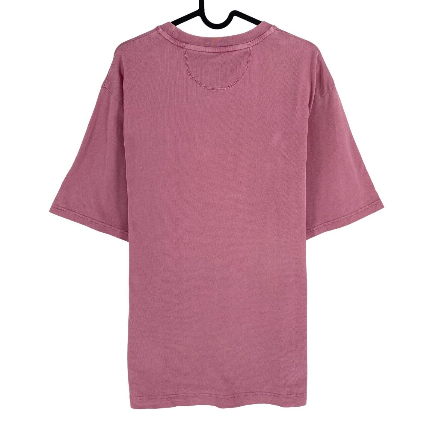 LA MARTINA Men Dark Pink Cotton Crew Neck Short Sleeve T Shirt Size L