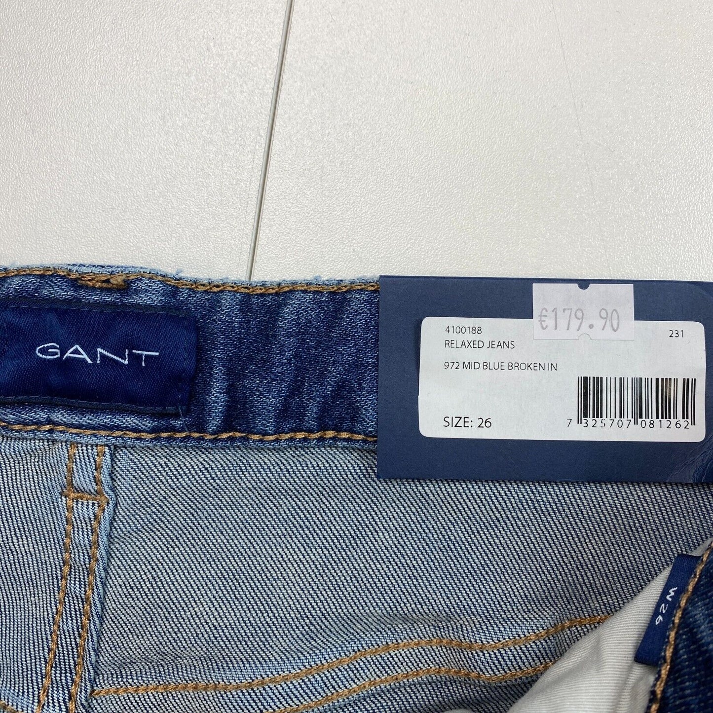 GANT Dunkelblaue, entspannte Cropped-Jeans, Größe W26