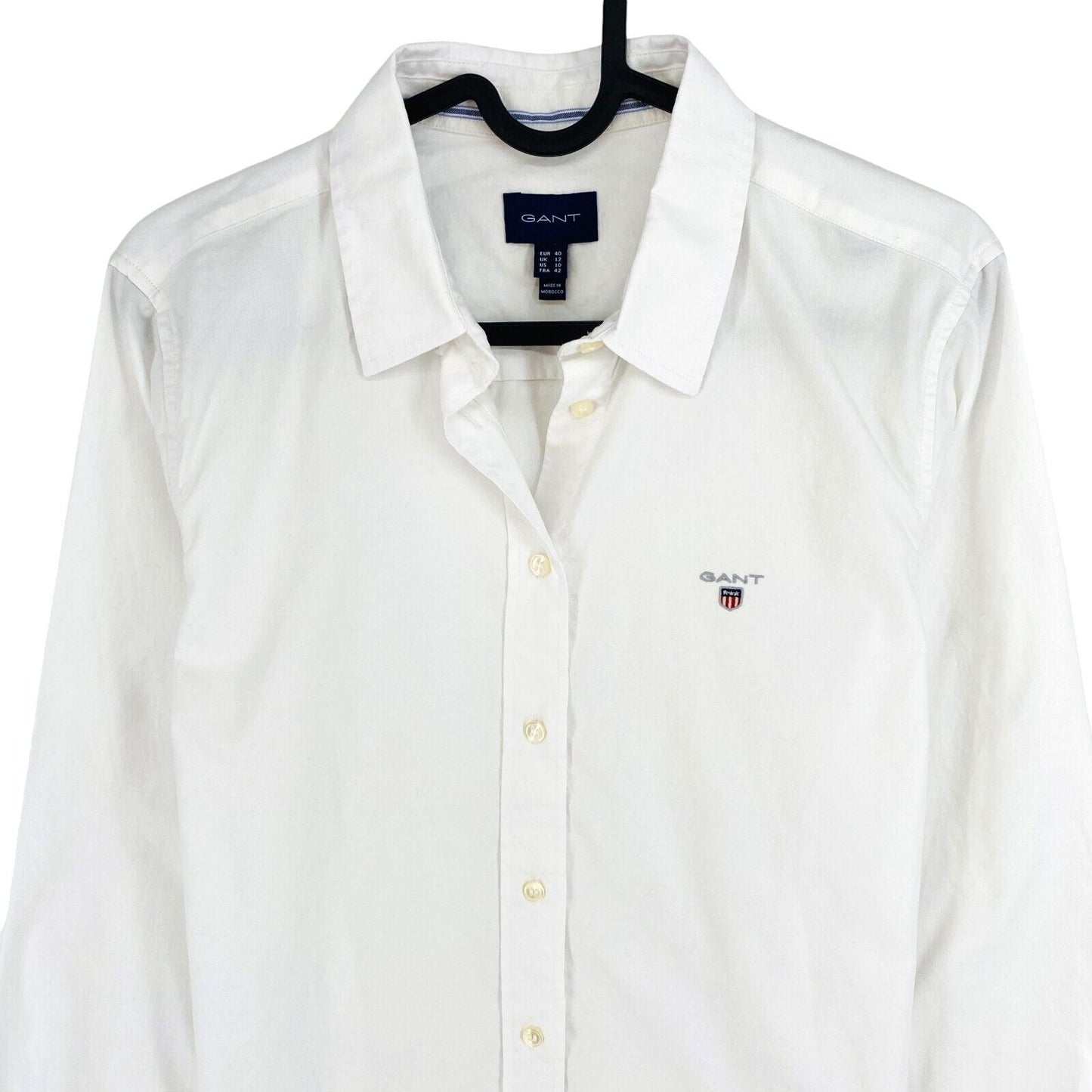 GANT Women White Stretch Oxford LS Shirt Size EU 40 UK 12 US 10