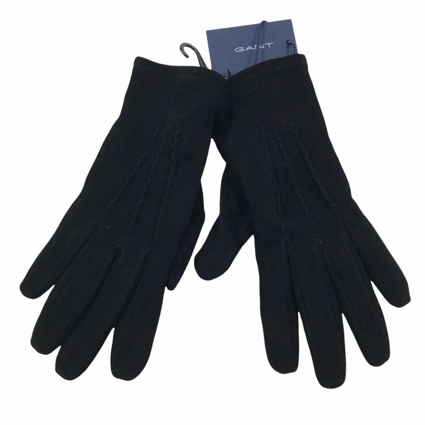 GANT Black 100% Suede Leather and Wool Women's Gloves Size S