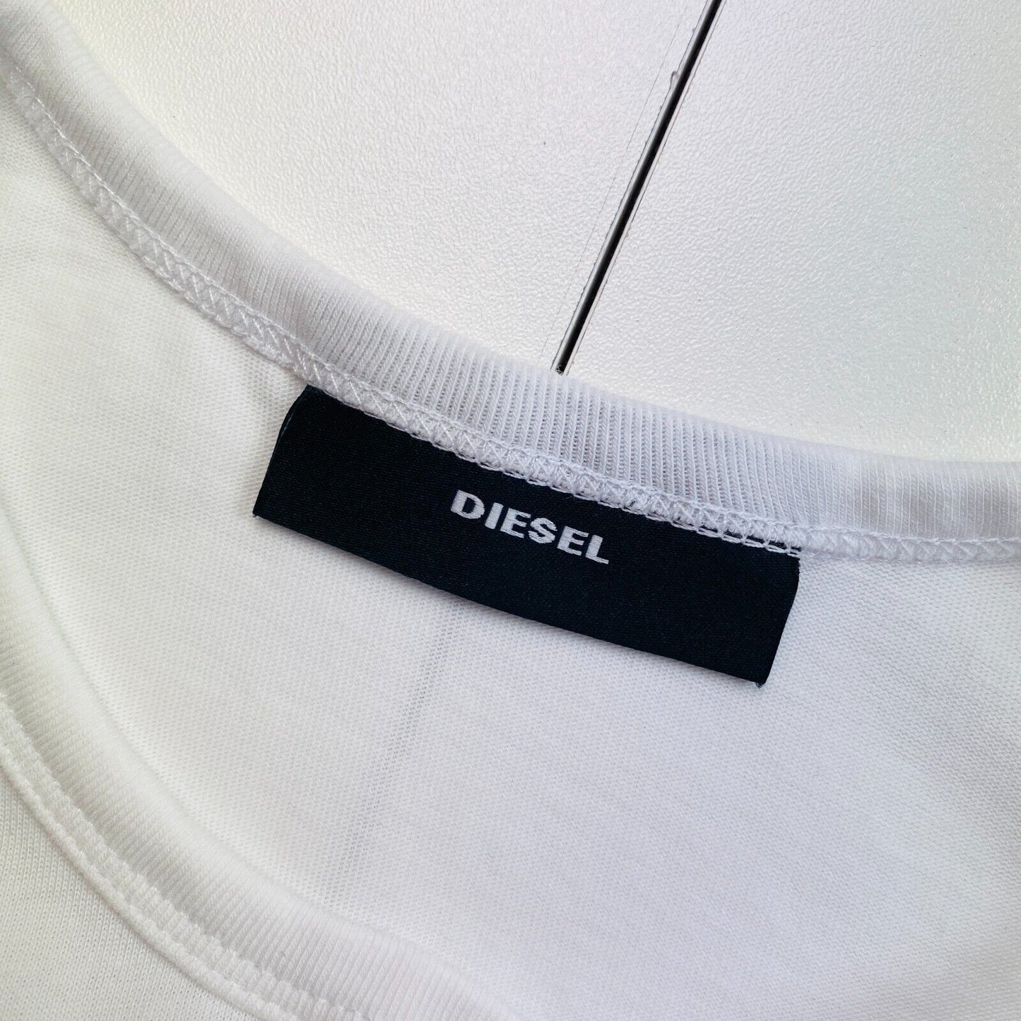 DIESEL White Sleeveless Top T Shirt Crew Neck Size XS