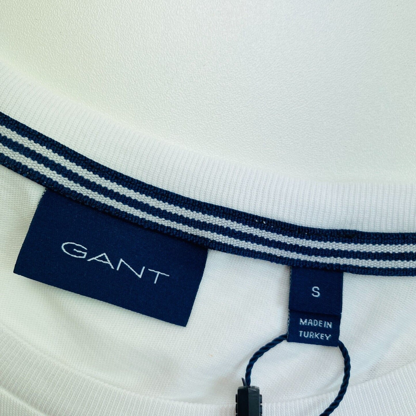 GANT White Logo Crew Neck T Shirt Size S