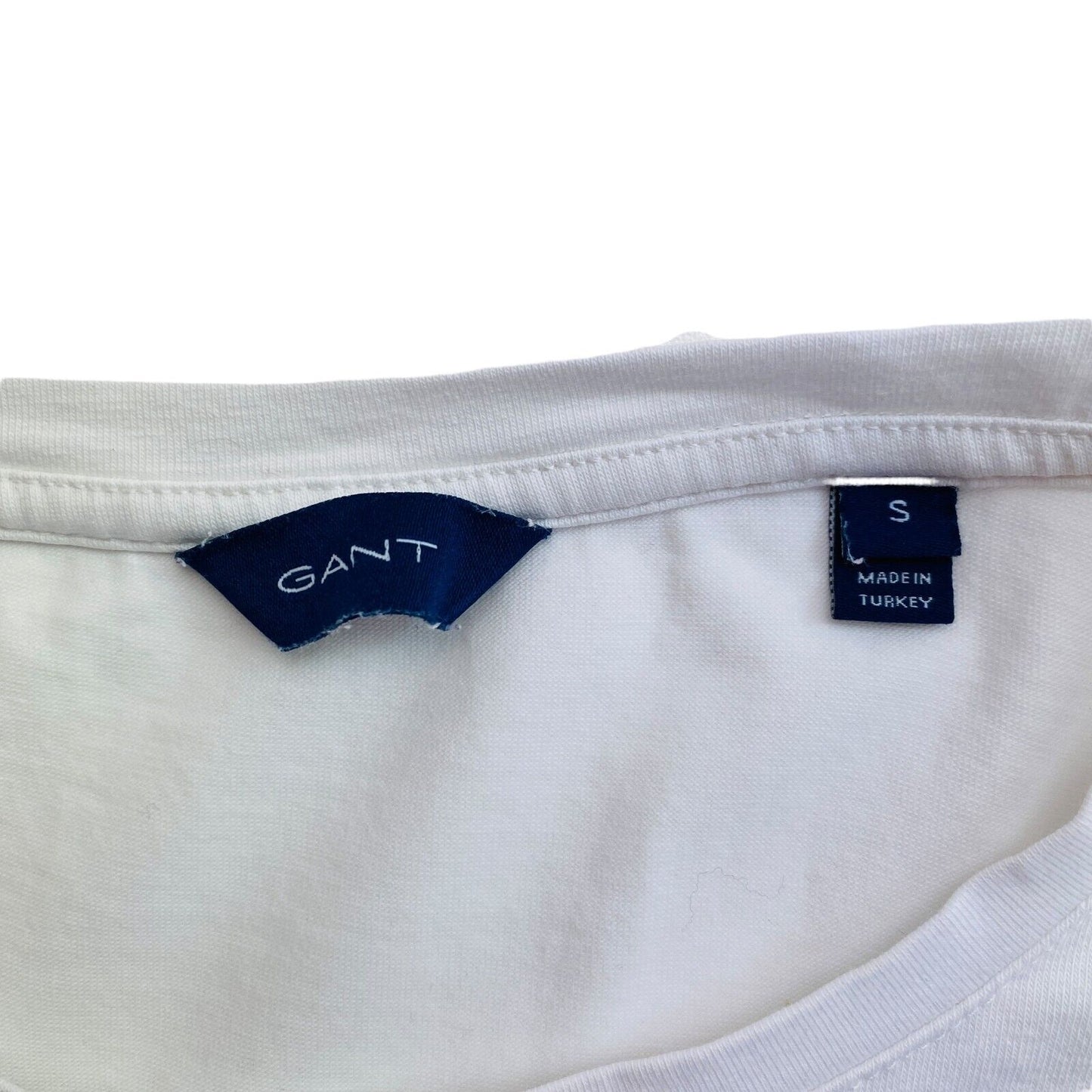 GANT White Crew Neck Long Sleeves T Shirt Size S