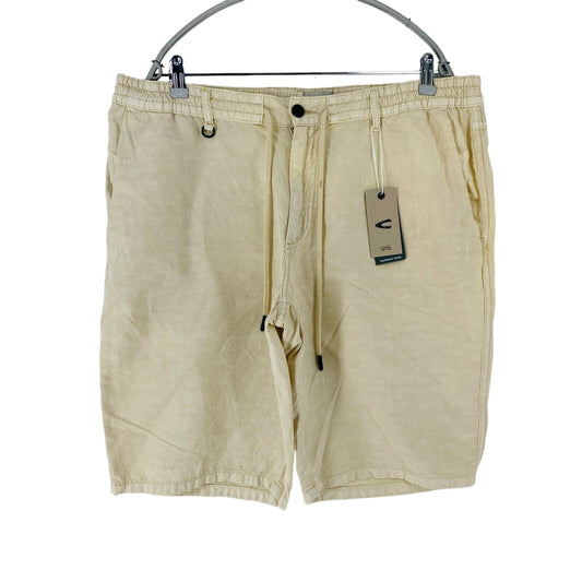 Camel Active Mens Beige Regular Fit Linen Blend Shorts Size W40