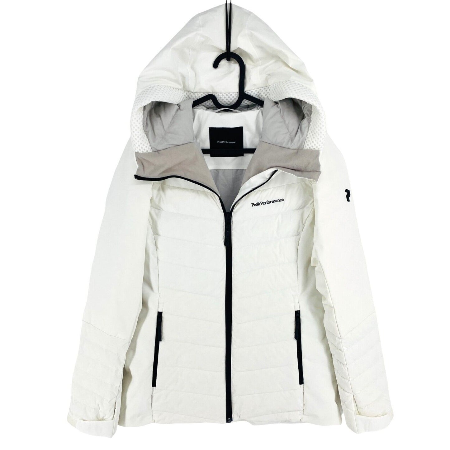 Peak Performance Women White Blackfire Down  Ski Hooded Jacket Coat Size S