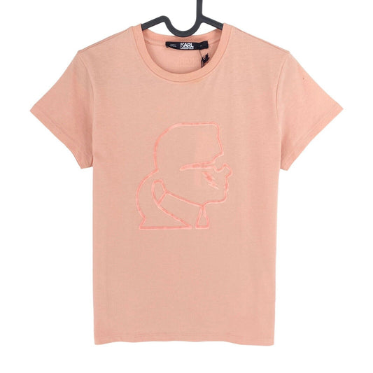 Karl Lagerfeld Pink Kameo Crew Neck T Shirt Size XS