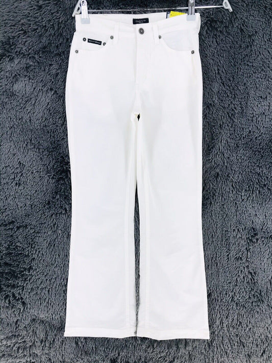 RRP €115 GANT Women White Stretch Regular Bootcut Fit Chino Trousers W25 L28