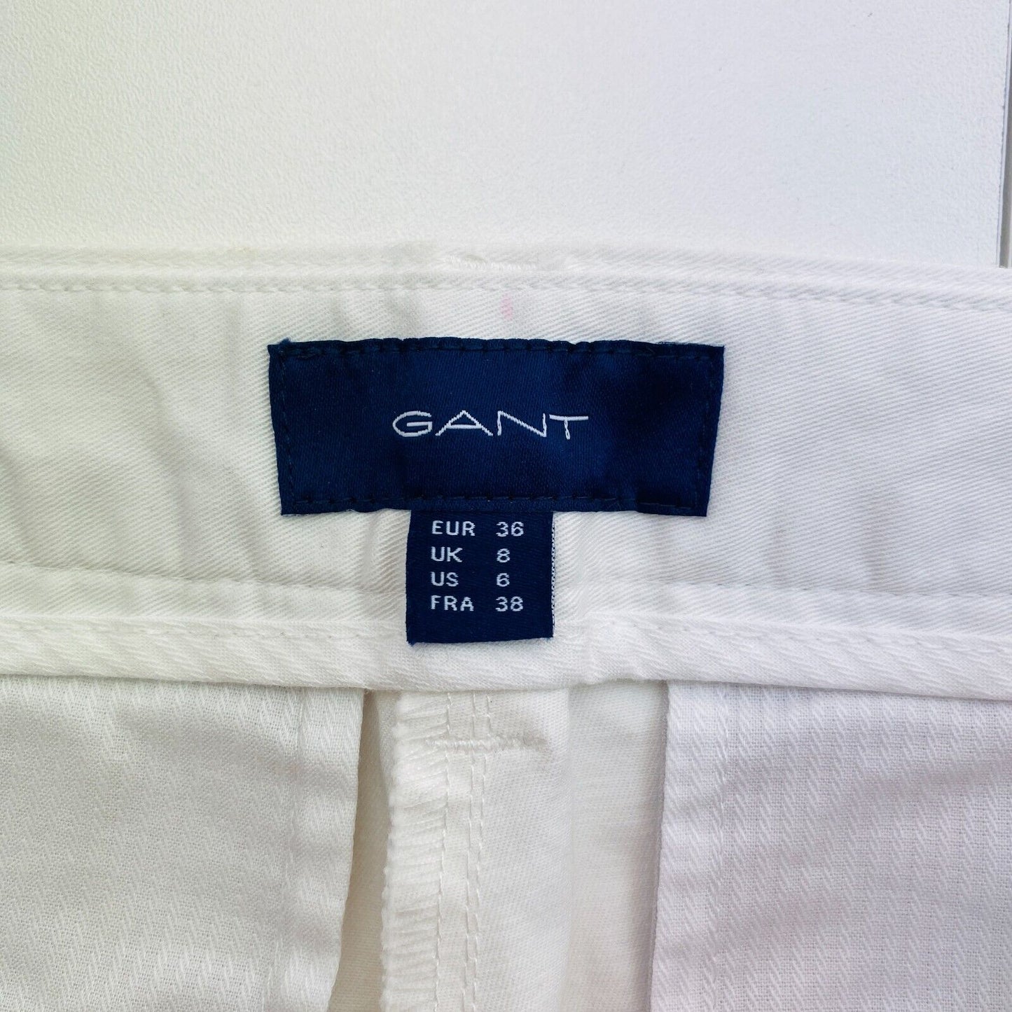 GANT White Classic Fryda Slim Fit Chino Pants Trousers Size EU 36 UK 8 US 6