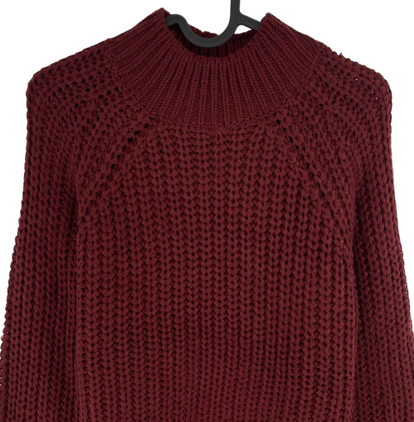 NOISY MAY Pull à col haut en tricot rouge foncé pour femme Taille M