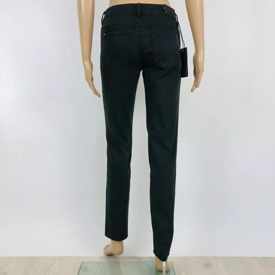 RRP $560 Ermanno Scervino Women Skinny Slim Fit Dark Grey Jeans Size W28 IT 42