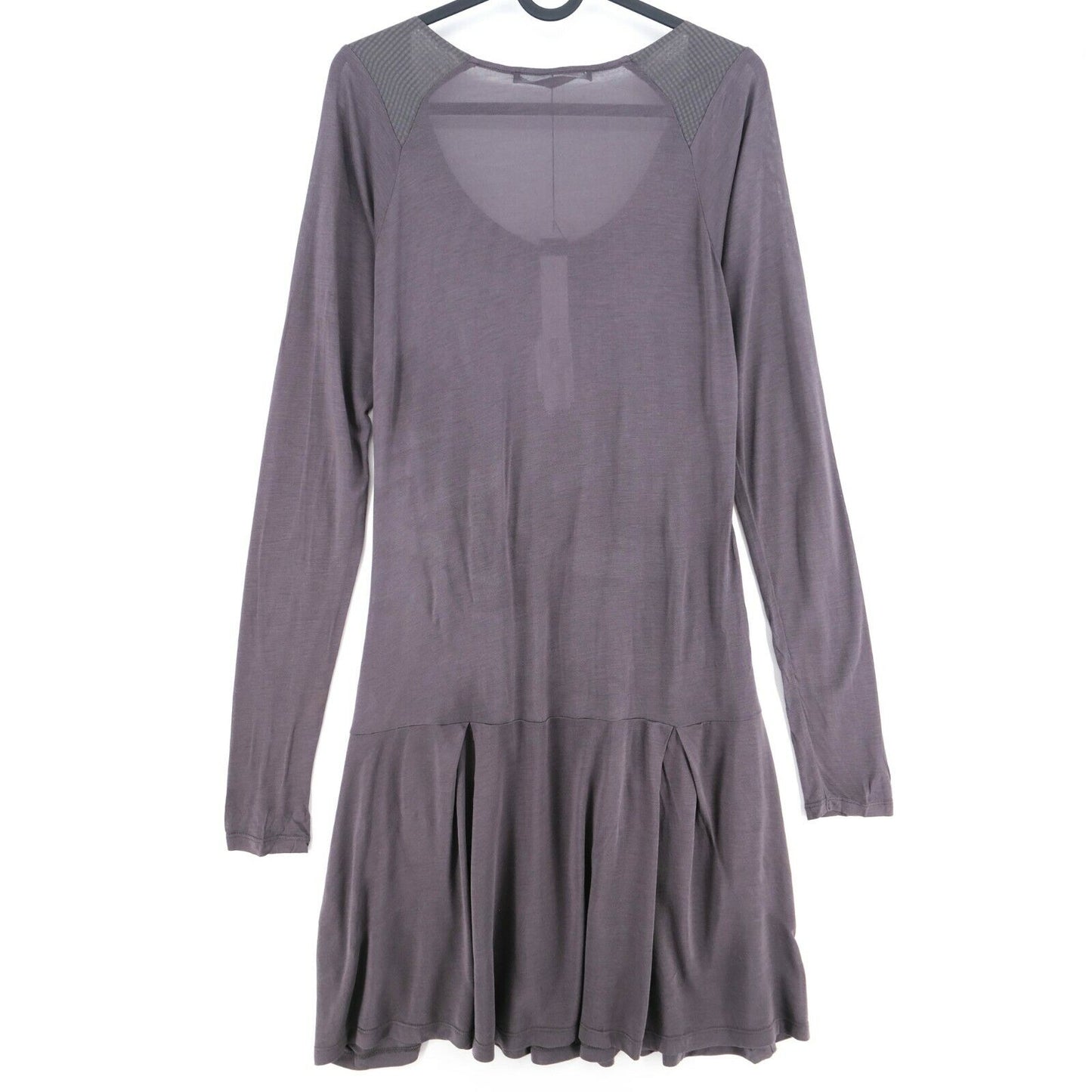 RRP € 181 SITA MURT Robe grise à manches longues et col rond Taille SM XL