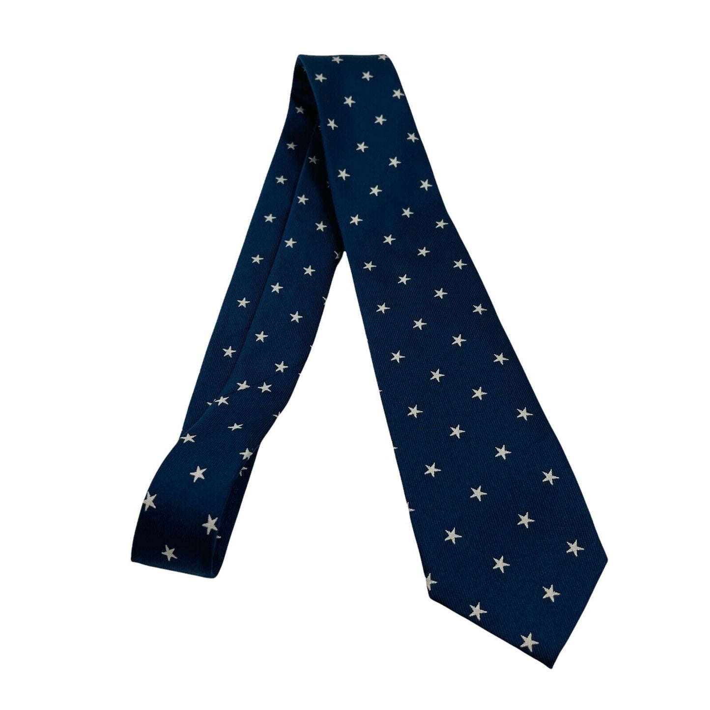 GANT Boys Kids Dark Blue Stars Print 100% Silk Hand Made Tie