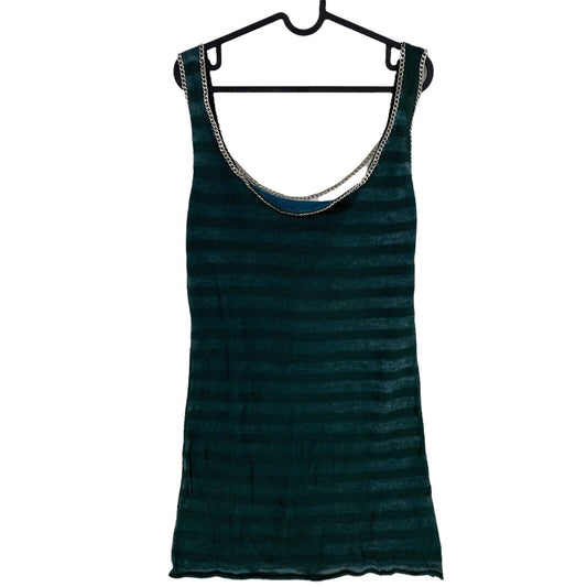 RELIGION Dark Green 100% Cotton Sleeveless Round Neck Tank Top Blouse Size 2 / M