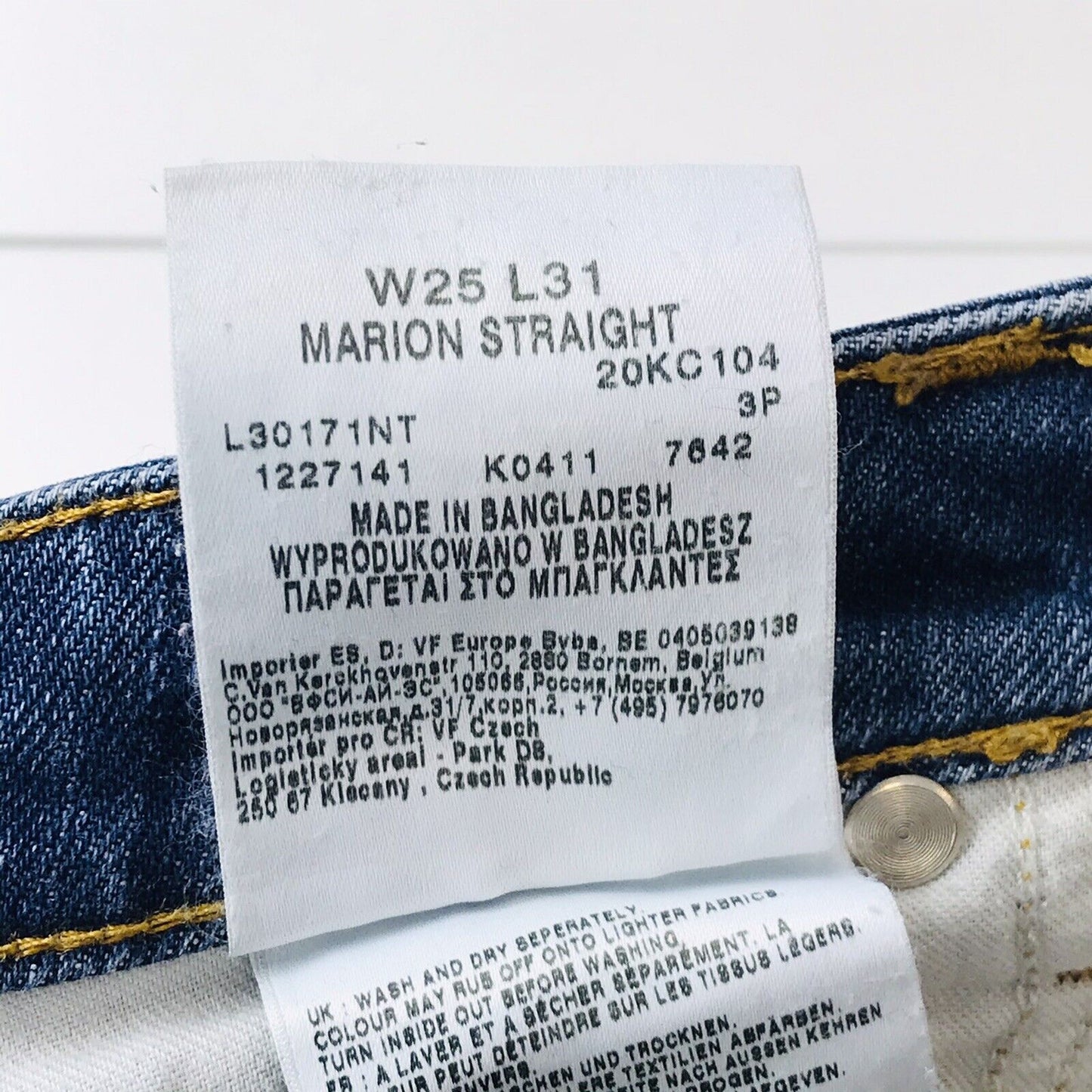 Lee MARION Women Dark Blue Stretch Regular Straight Fit Jeans W25 L31