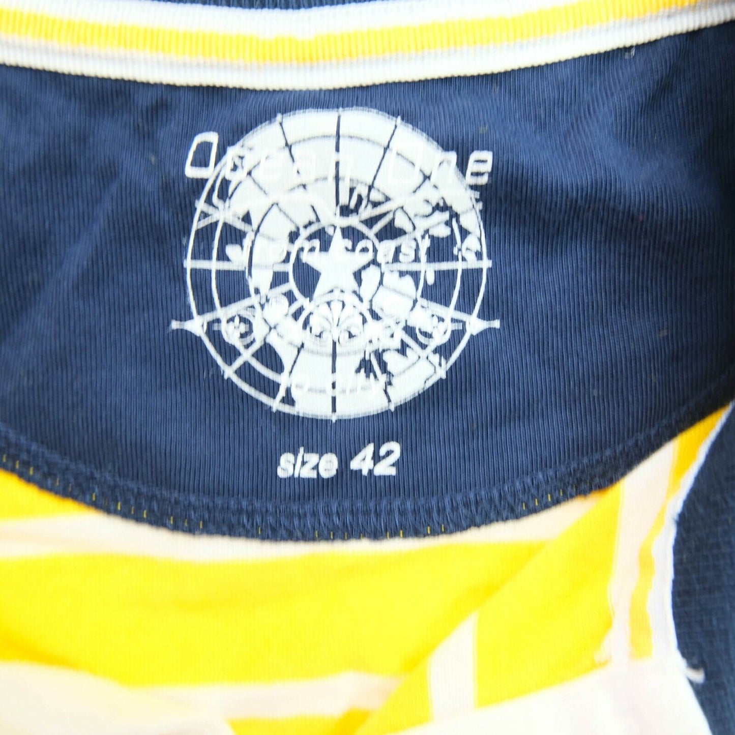 OCEAN ONE T-shirt à col polo rayé jaune Taille 42