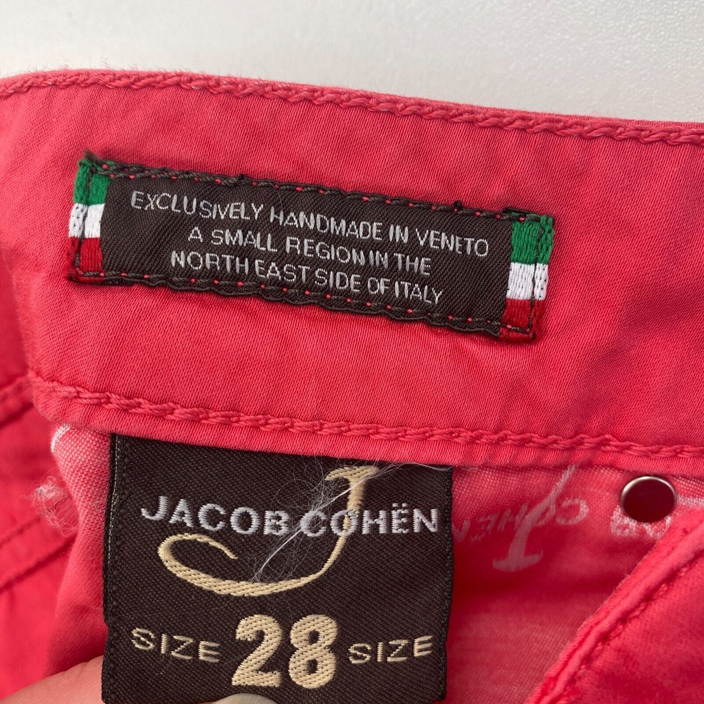 JACOB COHEN Women Red PW711 Slim Fit Jeans Pants Trousers Size W28 L32