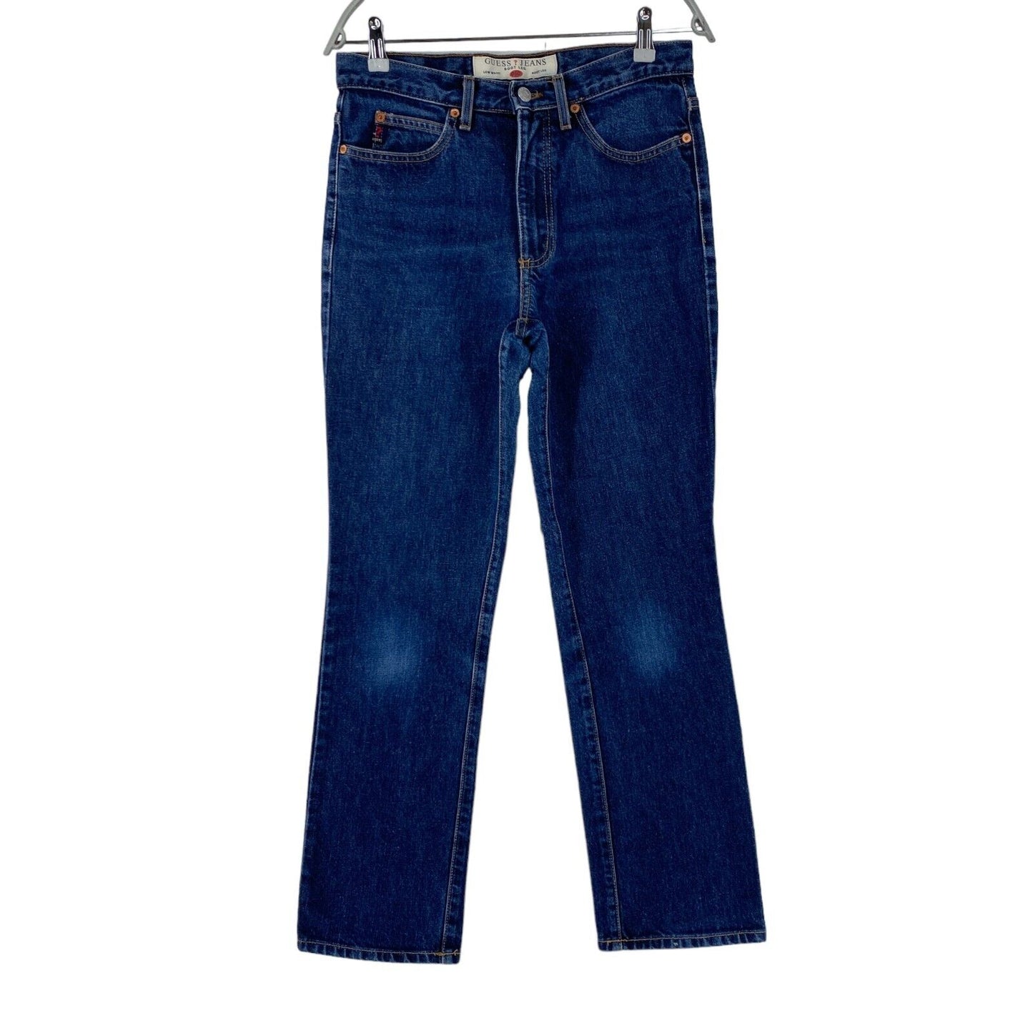 GUESS 060 Blaue Jeans mit niedriger Taille und normaler Bootcut-Passform für Damen, W30 L32, hergestellt in den USA