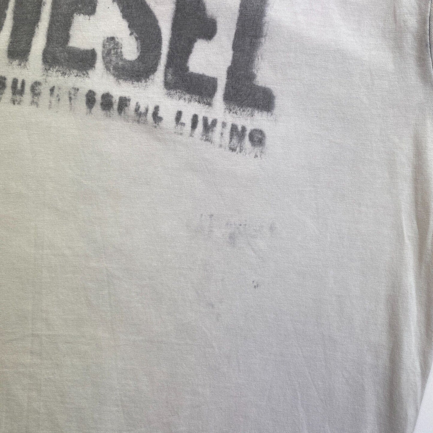 DIESEL Men Grey T-DIEGOR-E6 Crew Neck Short Sleeves T Shirt Size L