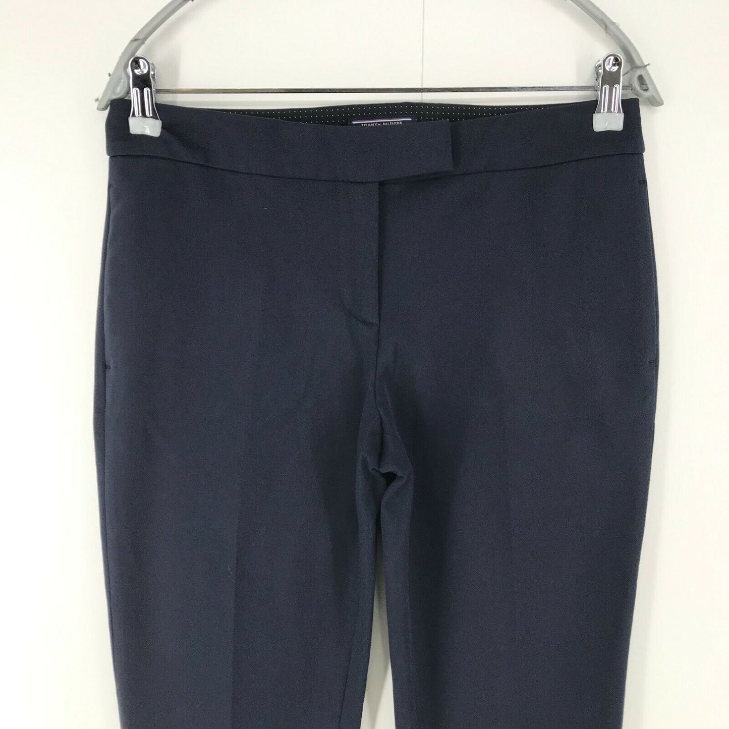 Tommy Hilfiger Women Navy Blue Relaxed Straight Fit Trousers Size 6 W31