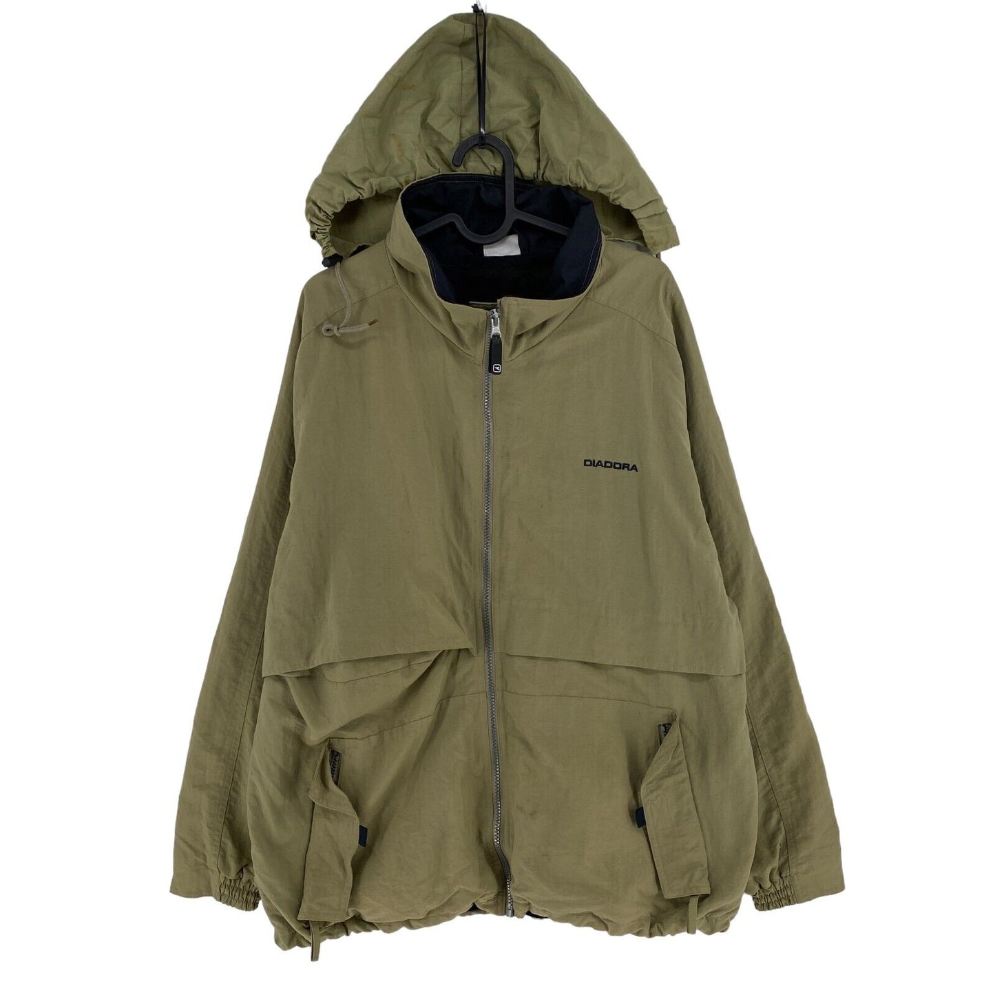 DIADORA Brownish Green Hooded Jacket Coat Size M