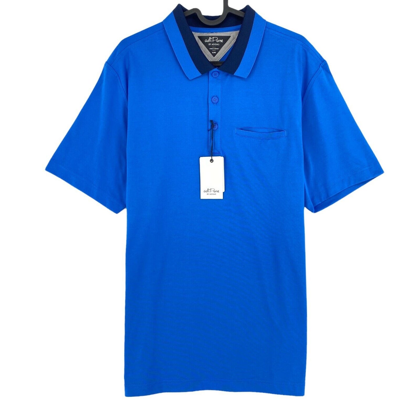 Adidas Adipure Golf Blue Polo Shirt Size M