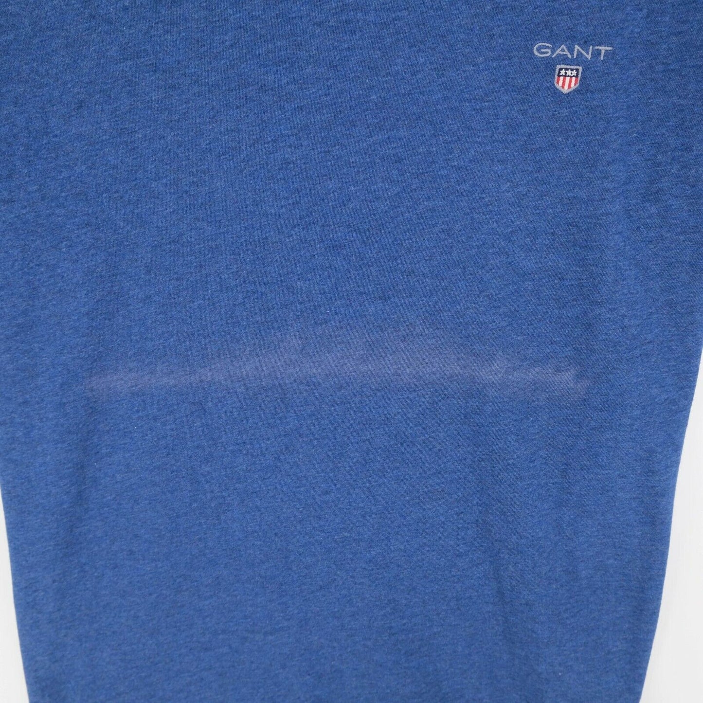 GANT Blaues T-Shirt mit V-Ausschnitt und schmalem Schnitt, Original-Logo, Größe L