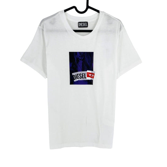 DIESEL Women White T_SILY_B3 Crew Neck SS T Shirt Size L